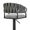 Armen Living Silabe Adjustable Counter or Bar Stool in Black Metal with Gray Fabric and Faux Leather 840254335325 - alternate 4